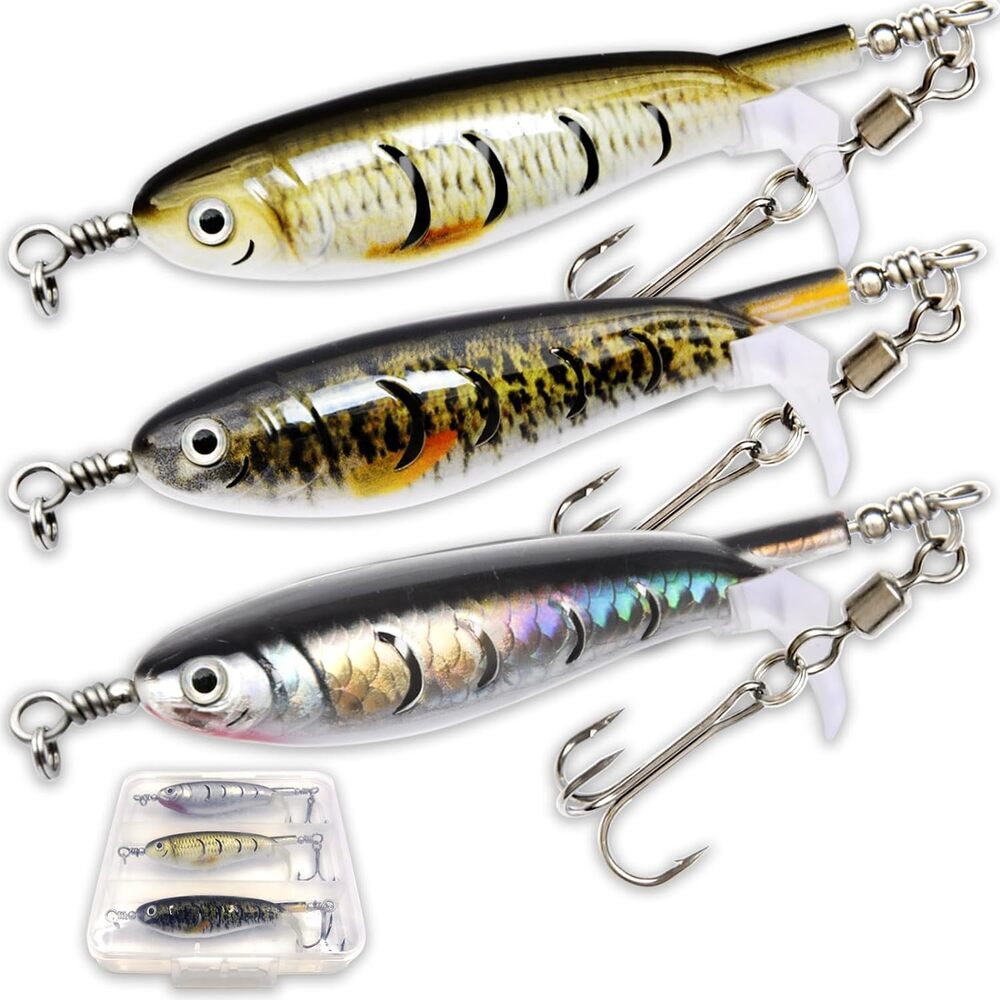 3PCS Floating Rotating Body Fishing Lures for Freshwater & Saltwater ...