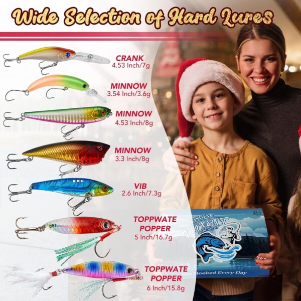 2025 Fishing Advent Calendar – 25-Day Mystery Lure Countdown Gift for Anglers