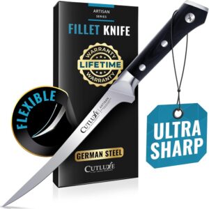 Fillet Knife for Fish-01 7" Razor Sharp Fillet Knife – Flexible German Steel Boning Blade for Fish & Meat