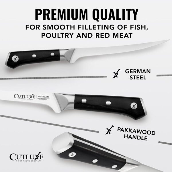 Fillet Knife for Fish-03 7" Razor Sharp Fillet Knife – Flexible German Steel Boning Blade for Fish & Meat