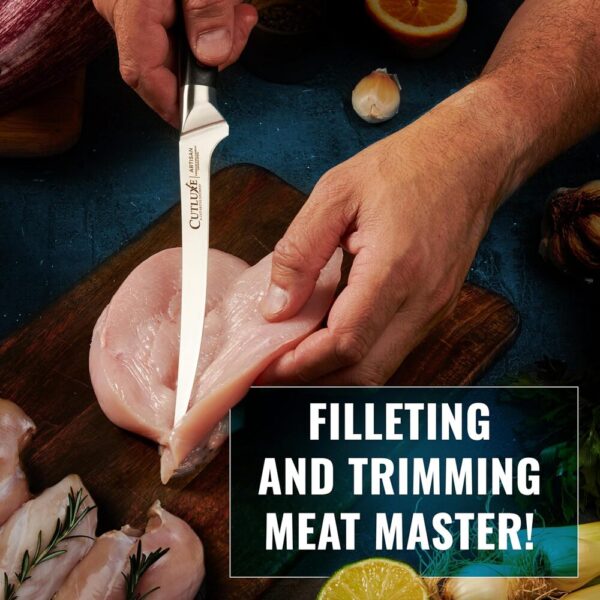 Fillet Knife for Fish-05 7" Razor Sharp Fillet Knife – Flexible German Steel Boning Blade for Fish & Meat