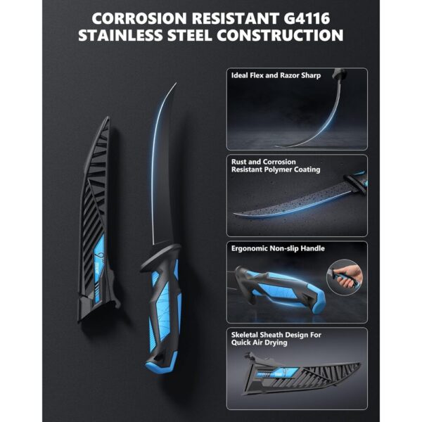 Fishing Tool Set – Corrosion-Resistant Pliers, Fillet Knife & Gripper Kit for Anglers