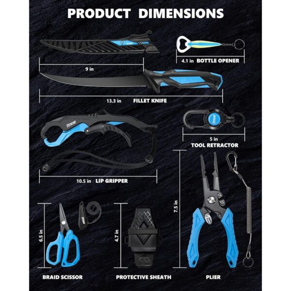 Fishing Tool Set – Corrosion-Resistant Pliers, Fillet Knife & Gripper Kit for Anglers
