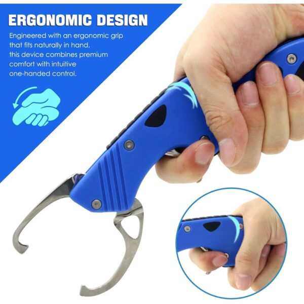 Heavy Duty Stainless Steel Fish Gripper – 50 lb Lip Grabber for Fresh & Saltwater