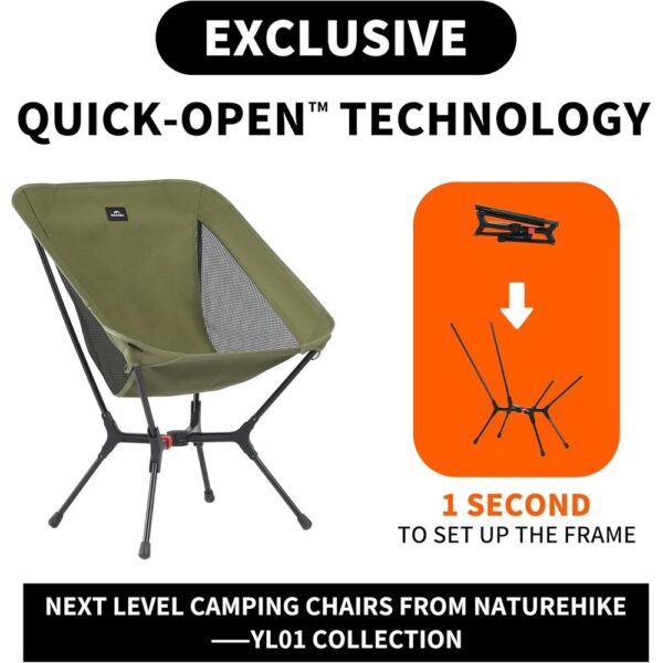 Snap Camping Chair,-03 SnapFold Fishing Chair – 1-Second Setup, Heavy-Duty 441 lb Portable Seat for Anglers