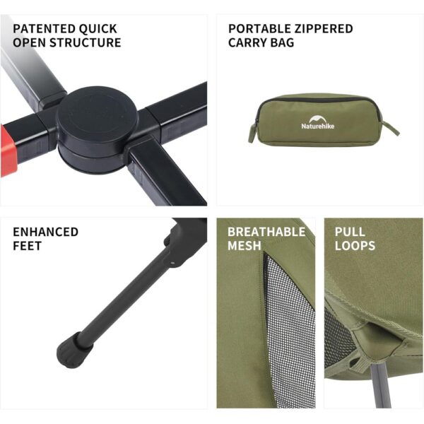 Snap Camping Chair,-06 SnapFold Fishing Chair – 1-Second Setup, Heavy-Duty 441 lb Portable Seat for Anglers