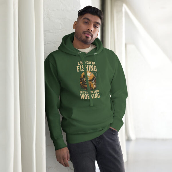 cotton-heritage-m2580-i-unisex-premium-pullover-hoodie-forest-green-front-68fdf8e6afd49.jpg Retro Fisherman Graphic Hoodie – A Bad Day of Fishing Beats Working