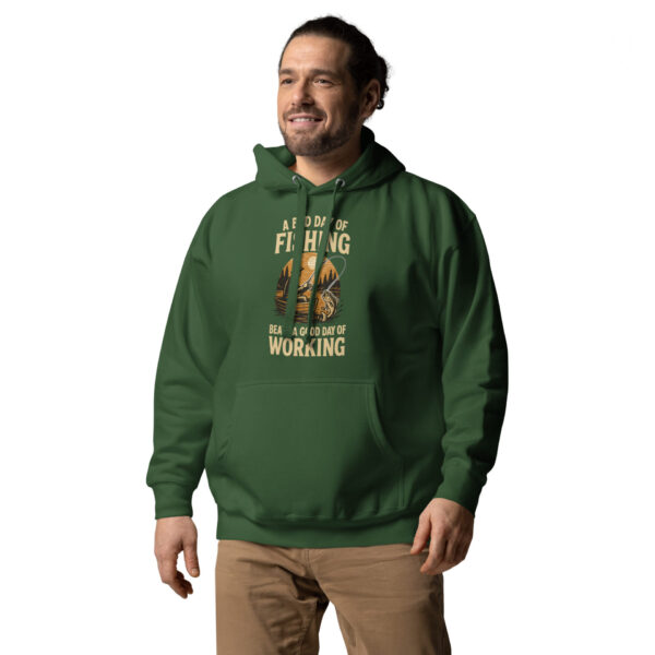 cotton-heritage-m2580-i-unisex-premium-pullover-hoodie-forest-green-left-front-68fdf8e703357.jpg Retro Fisherman Graphic Hoodie – A Bad Day of Fishing Beats Working