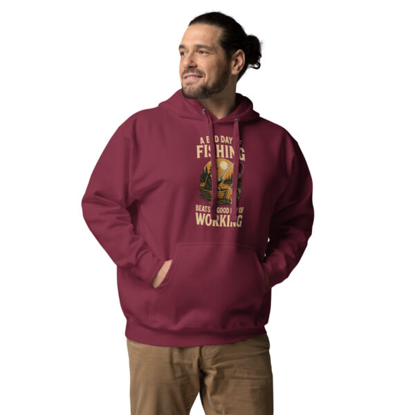cotton-heritage-m2580-i-unisex-premium-pullover-hoodie-maroon-front-68fdf8e6e10fd.jpg Retro Fisherman Graphic Hoodie – A Bad Day of Fishing Beats Working