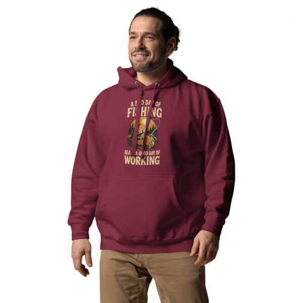 cotton-heritage-m2580-i-unisex-premium-pullover-hoodie-maroon-left-front-68fdf8e6e3873.jpg Retro Fisherman Graphic Hoodie – A Bad Day of Fishing Beats Working