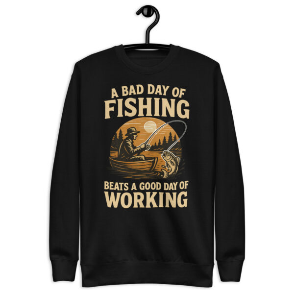 unisex-premium-sweatshirt-black-front-68fdfa88c5b3a.jpg Retro Fisherman Premium Sweatshirt – A Bad Day of Fishing Beats Working