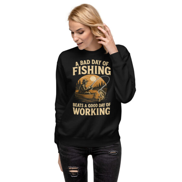 unisex-premium-sweatshirt-black-front-68fdfa88c6d0c.jpg Retro Fisherman Premium Sweatshirt – A Bad Day of Fishing Beats Working