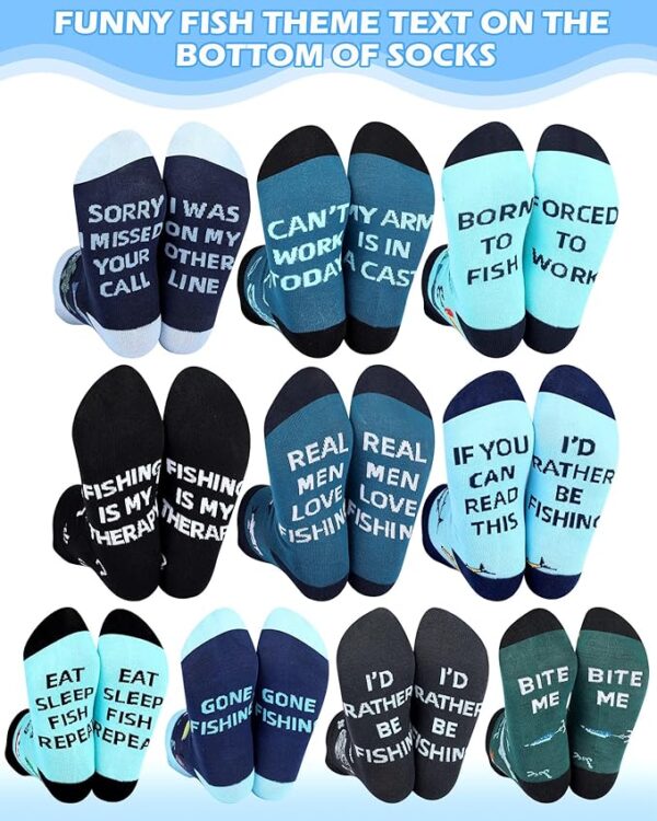 Funny Fishing Socks – 10 Pairs Low-Cut Cotton Gift Set