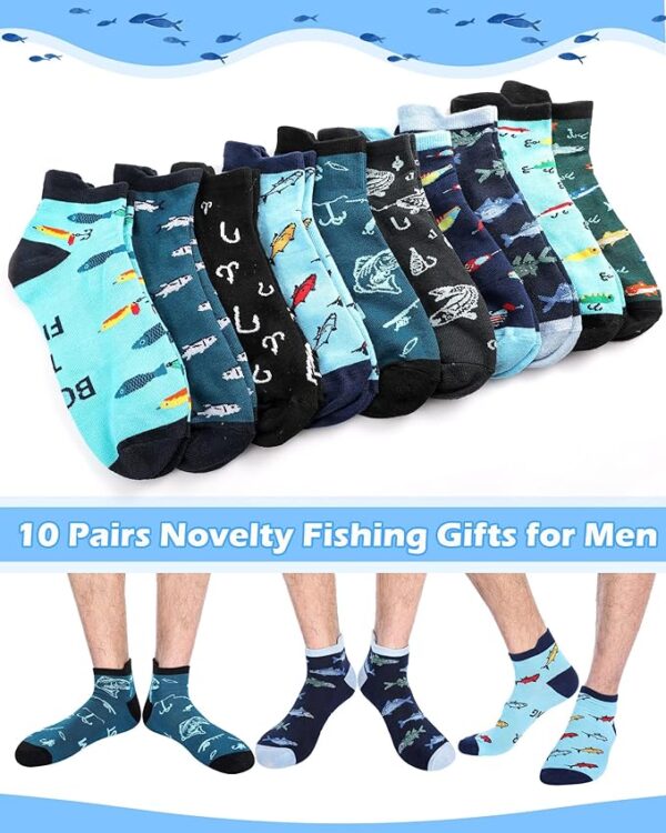 Funny Fishing Socks – 10 Pairs Low-Cut Cotton Gift Set