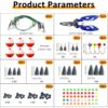 270Pcs Fishing Accessories Kit-02 270Pcs Complete Fishing Tackle Kit with Hooks, Sinkers, Jigs & Pliers for Bass and Trout
