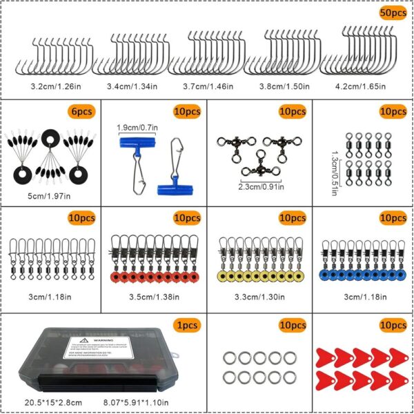 270Pcs Fishing Accessories Kit-03 270Pcs Complete Fishing Tackle Kit with Hooks, Sinkers, Jigs & Pliers for Bass and Trout