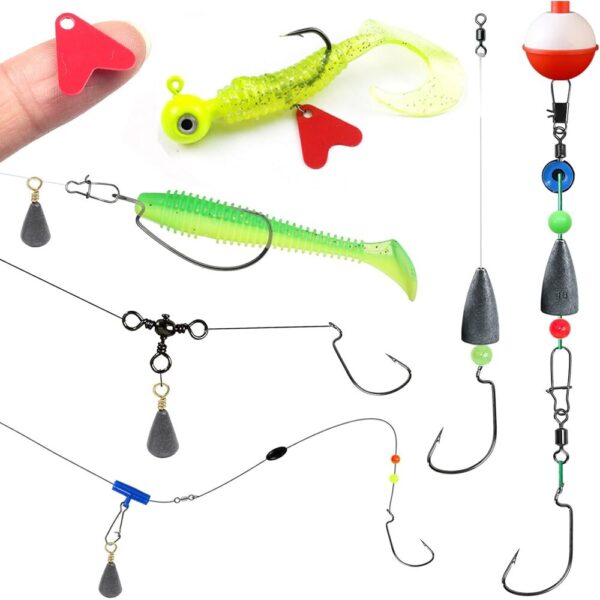 270Pcs Fishing Accessories Kit-08 270Pcs Complete Fishing Tackle Kit with Hooks, Sinkers, Jigs & Pliers for Bass and Trout