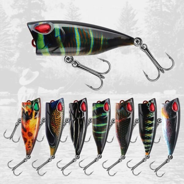 3D Bionic Fishing Lures-01 7-Pack 3D Bionic Lures with Rattle & Razor-Sharp Hooks