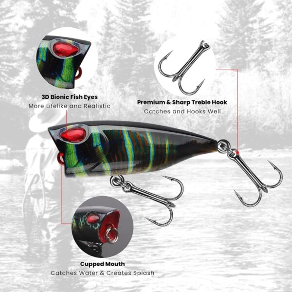3D Bionic Fishing Lures-03 7-Pack 3D Bionic Lures with Rattle & Razor-Sharp Hooks