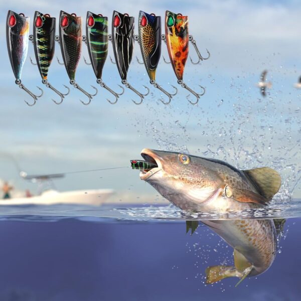 3D Bionic Fishing Lures-07 7-Pack 3D Bionic Lures with Rattle & Razor-Sharp Hooks