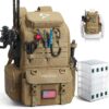 52L Fishing Water-Resistant Backpack with Rod Holders & 4 Boxes