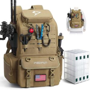 52L Fishing Tackle Backpack-01 52L Fishing Water-Resistant Backpack with Rod Holders & 4 Boxes