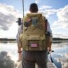 52L Fishing Water-Resistant Backpack with Rod Holders & 4 Boxes