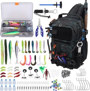 Fishing Backpack with Tackle Boxes,-01 Waterproof Fishing Backpack Set with Tackle Boxes & Gear Tools – All-in-One Fishing Gift for Men