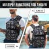 Heavy-Duty Waterproof Fishing Backpack – Includes 3600 Tackle Trays, Fish Lip Gripper, & Precision Pliers